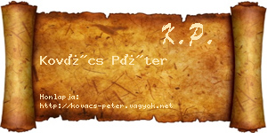 Kovács Péter névjegykártya